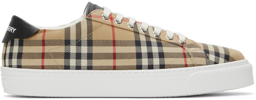 

Кожаные низкие кроссовки Archive Burberry