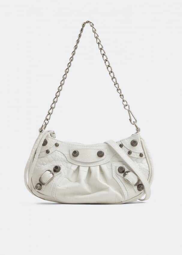 Сумка BALENCIAGA Le Cagole mini chain bag, белый