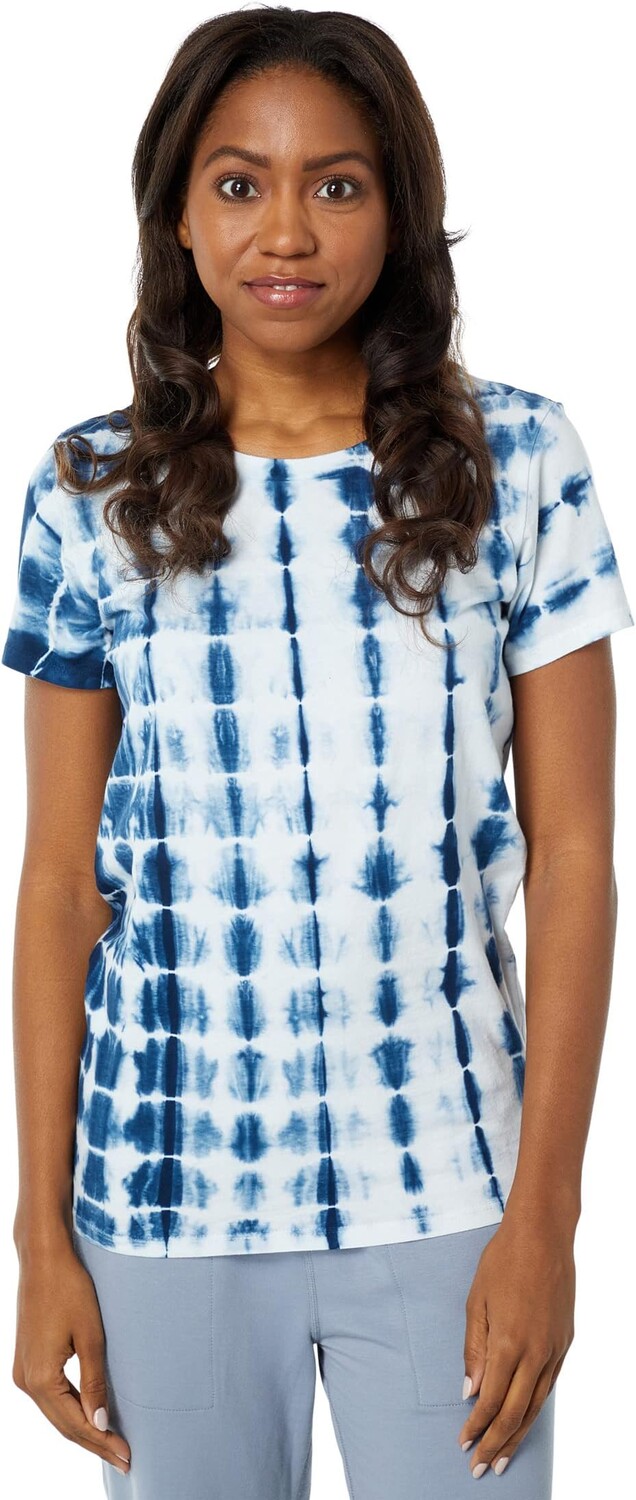 

Рубашка Outerknown Remote Surf Break Short Sleeve Crew, цвет Indigo Tie-Dye