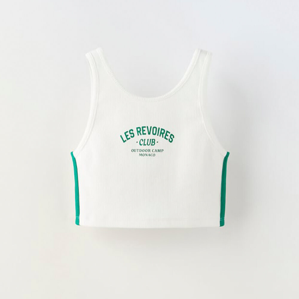 

Топ Zara Varsity Slogan, белый