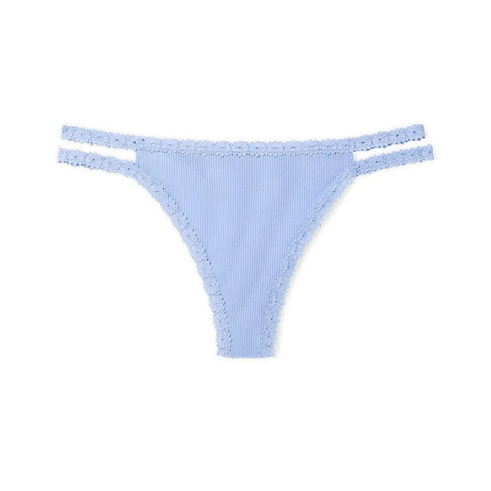

Трусы Victoria's Secret Pink Wink Lace-trim Strappy Thong, голубой