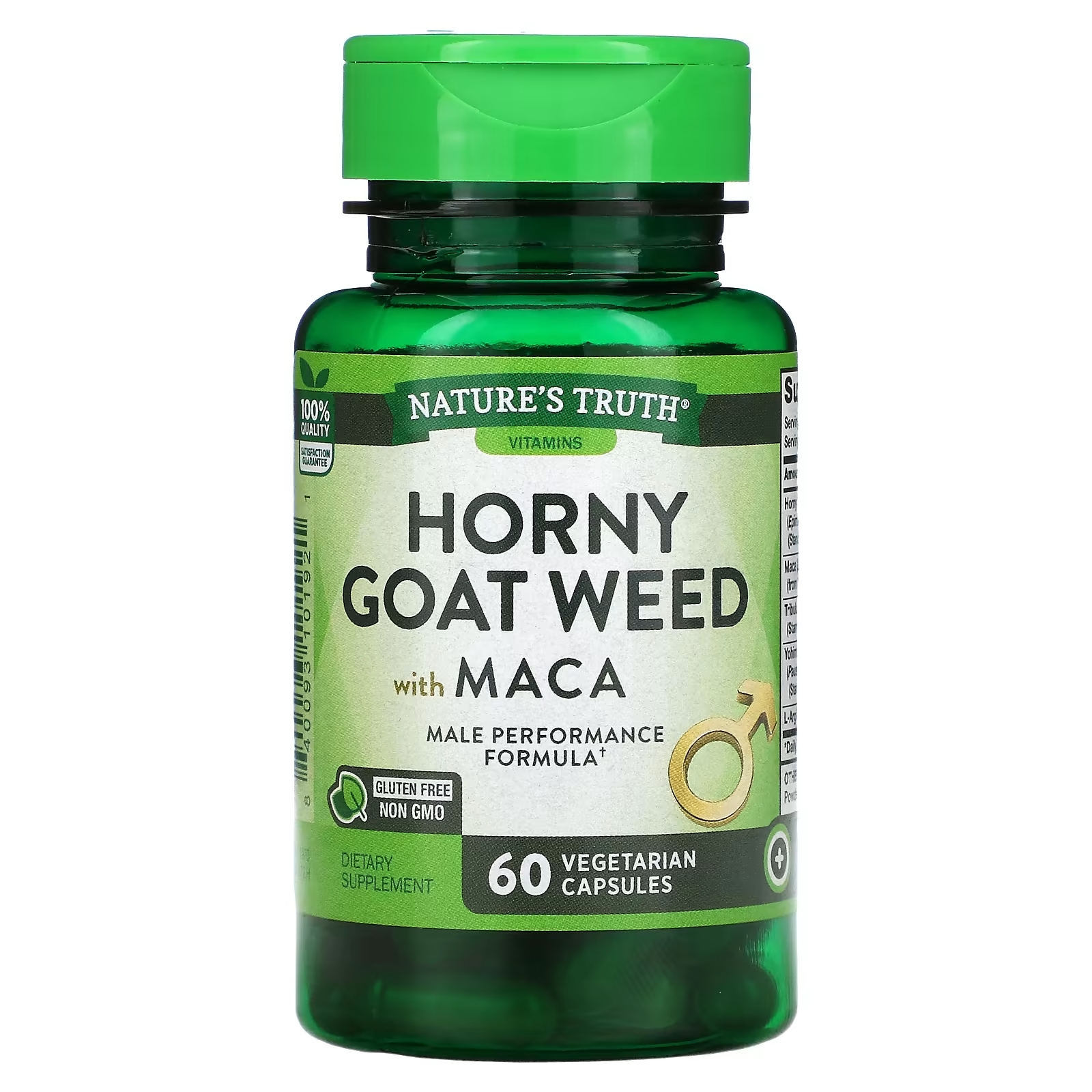 Пищевая добавка Nature's Truth Horny Goat Weed с макой, 60 вегетарианских капсул - фото