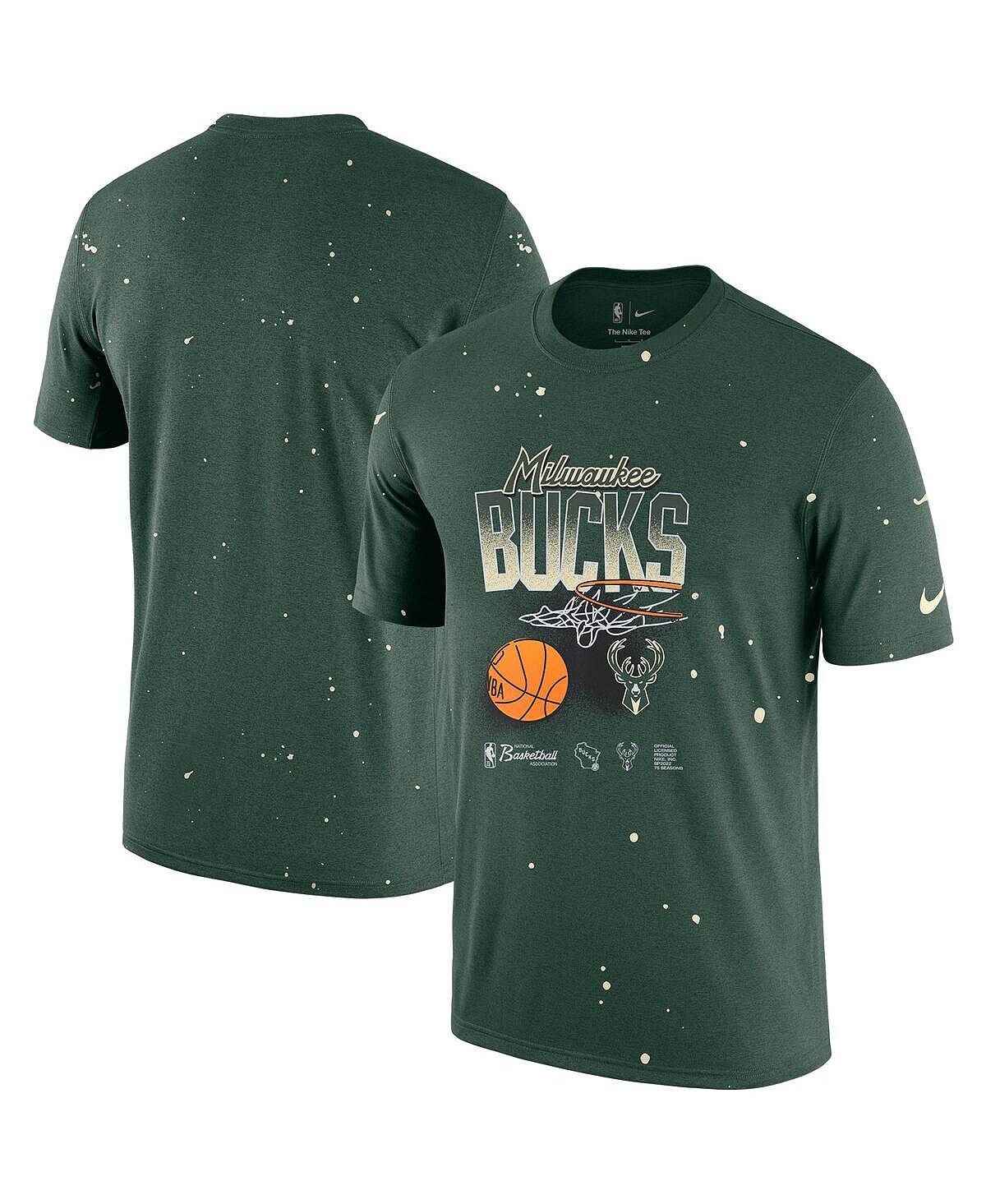 

Мужская футболка hunter green milwaukee bucks courtside splatter Nike, темно-зеленый