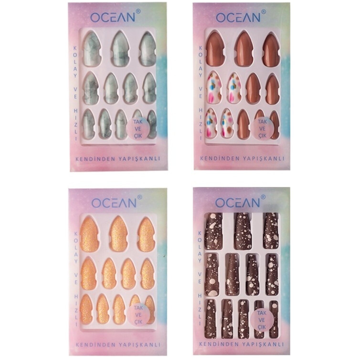 

Накладные ногти Ocean Snap Nail Set Adhesive