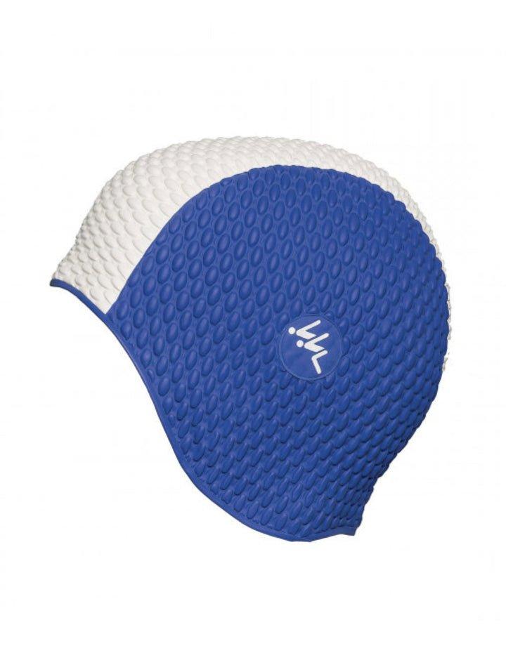 Двухцветная шапочка для плавания Bubble Fashy, синий шапочка для плавания латексная тонкая fashy flexi latex cap