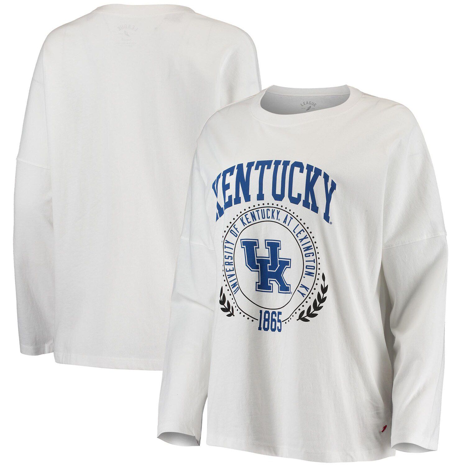 

Женская студенческая одежда, белая футболка Kentucky Wildcats Clothesline, объемная футболка с длинными рукавами, Белый