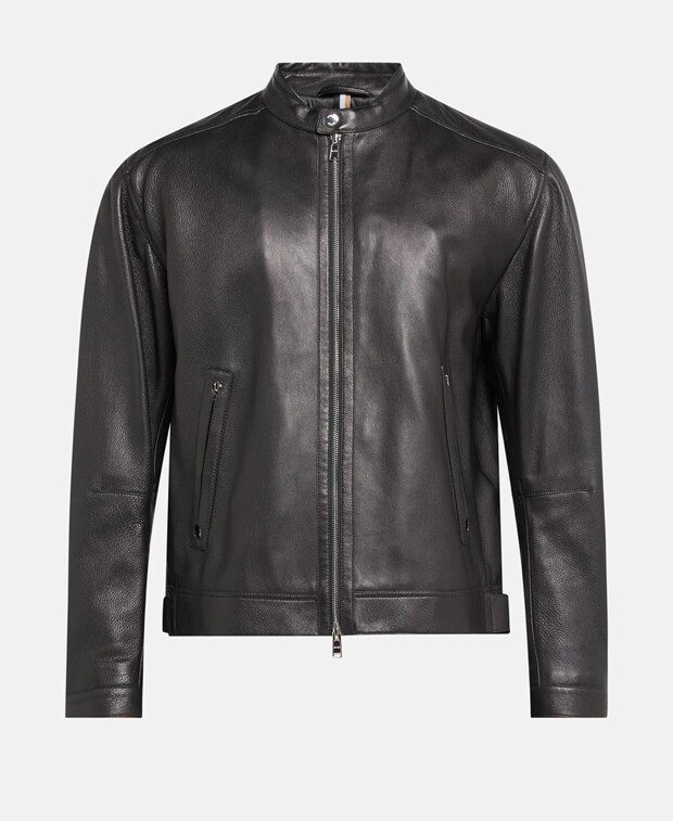 

Куртка из кожи ягненка Boss Black, черный