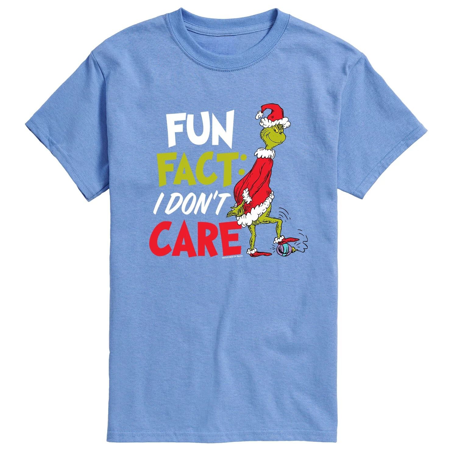 

Мужская футболка Dr. Seuss Grinch Fun Fact I Don't Care Tee Licensed Character