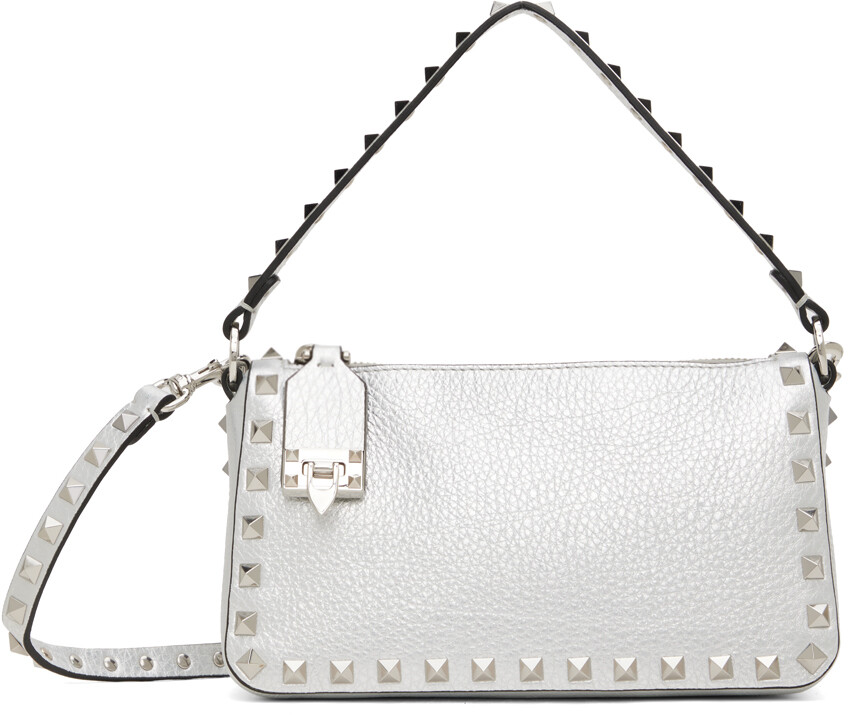 

Серебряная маленькая сумка Rockstud Valentino Garavani