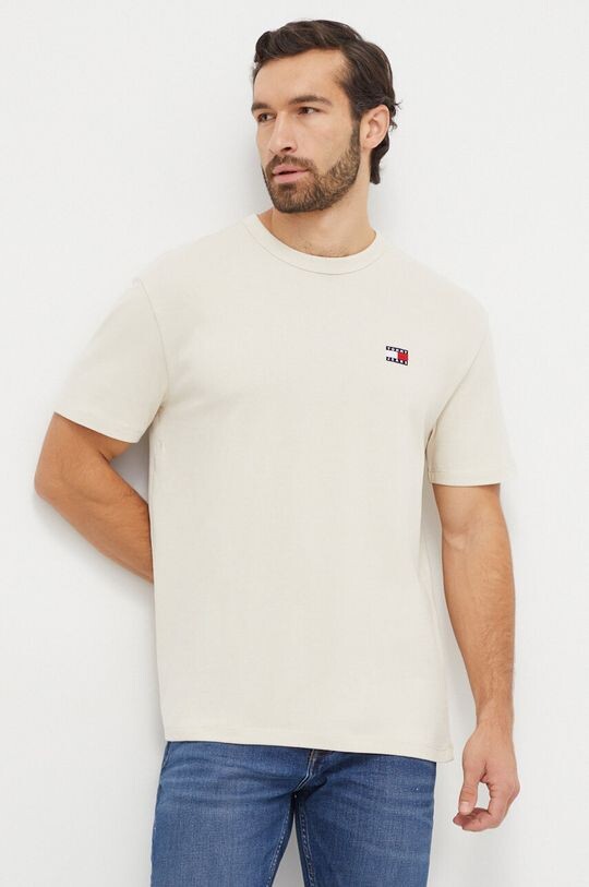 

Хлопковая футболка Tommy Jeans, бежевый