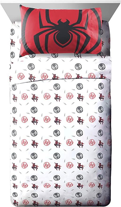 Комплект постельного белья для детей Jay Franco Marvel Miles Morales, 4 предмета, белый/мультиколор