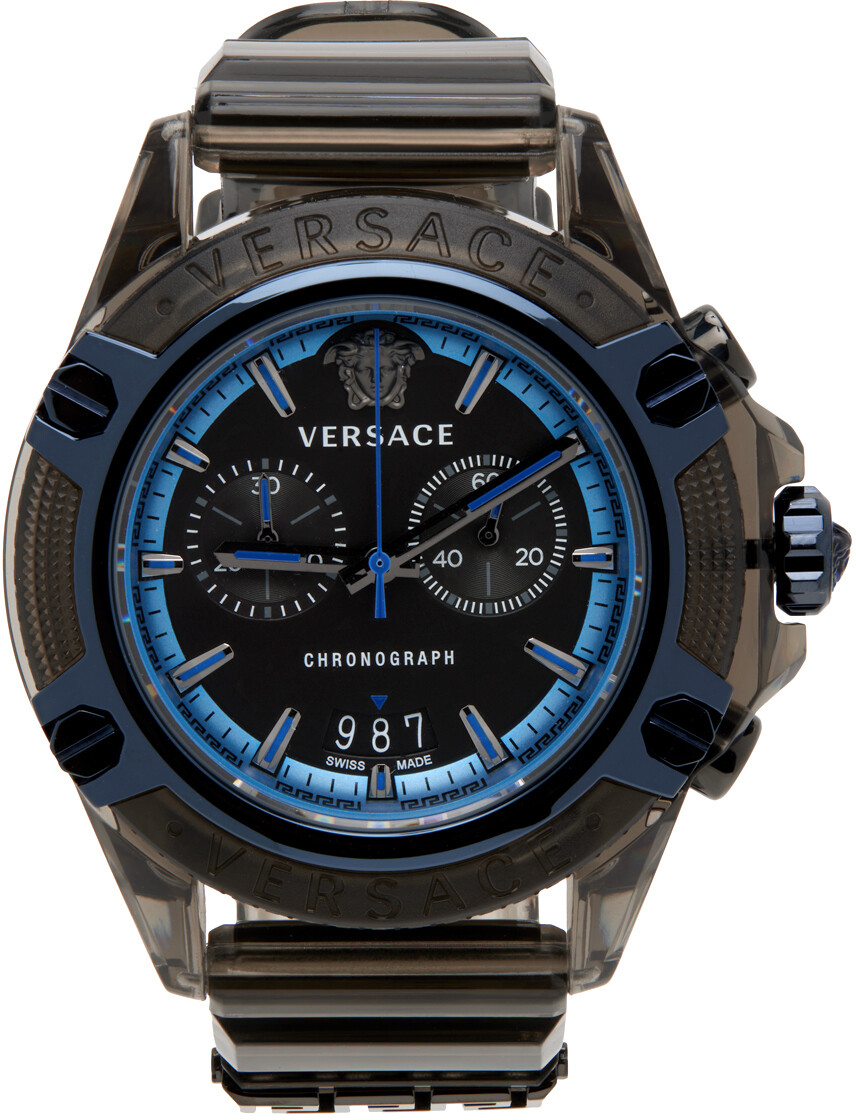 

Черные и темно-синие часы Icon Active Versace