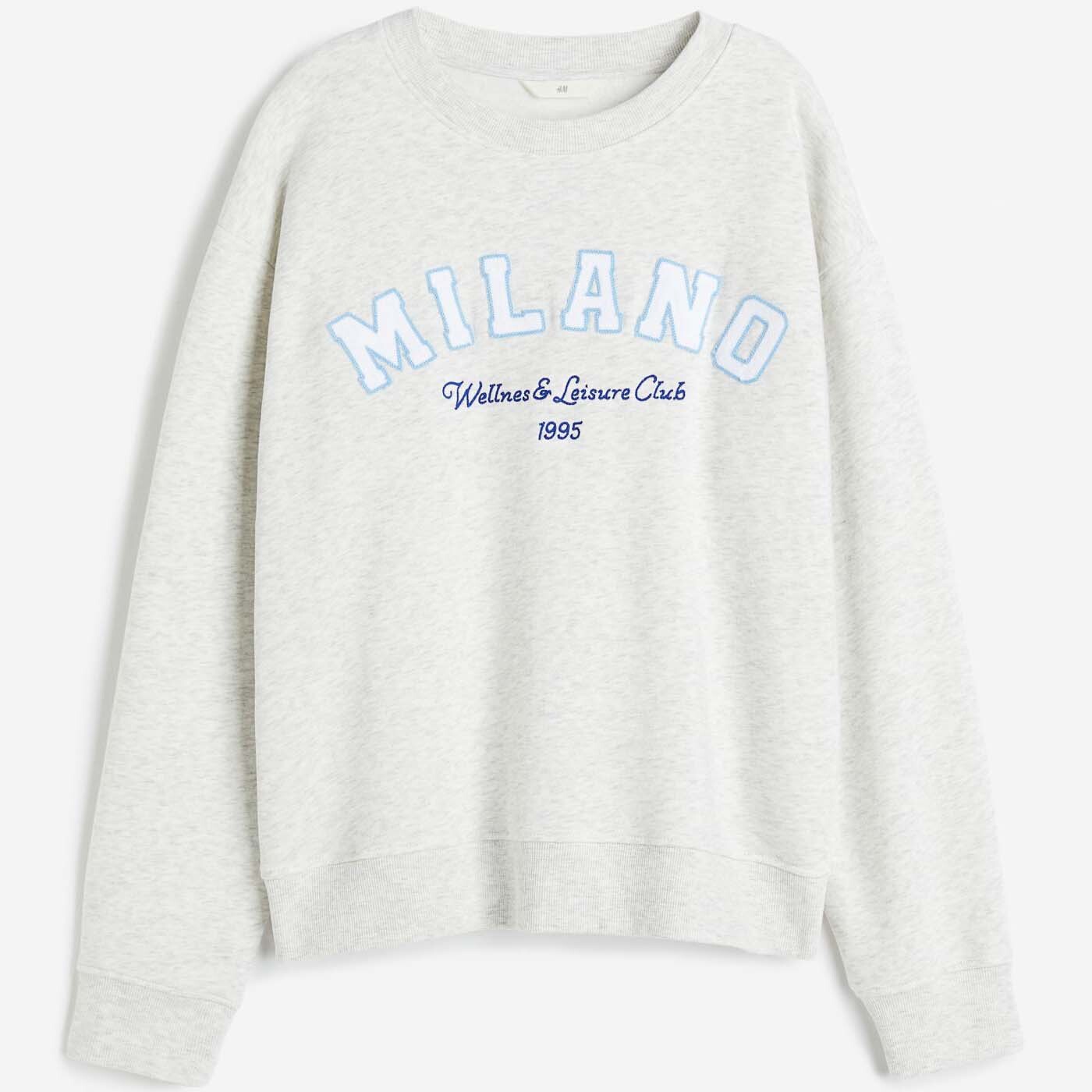 

Свитшот H&M Milano Printed, светло-серый