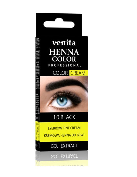 цена Venita Крем-хна для бровей Professional Henna Color Cream 1.0 Черный 30г