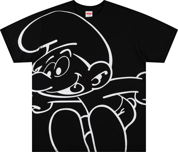 Футболка Supreme x Smurfs Tee 'Black', черный футболка supreme x smurfs tee black черный