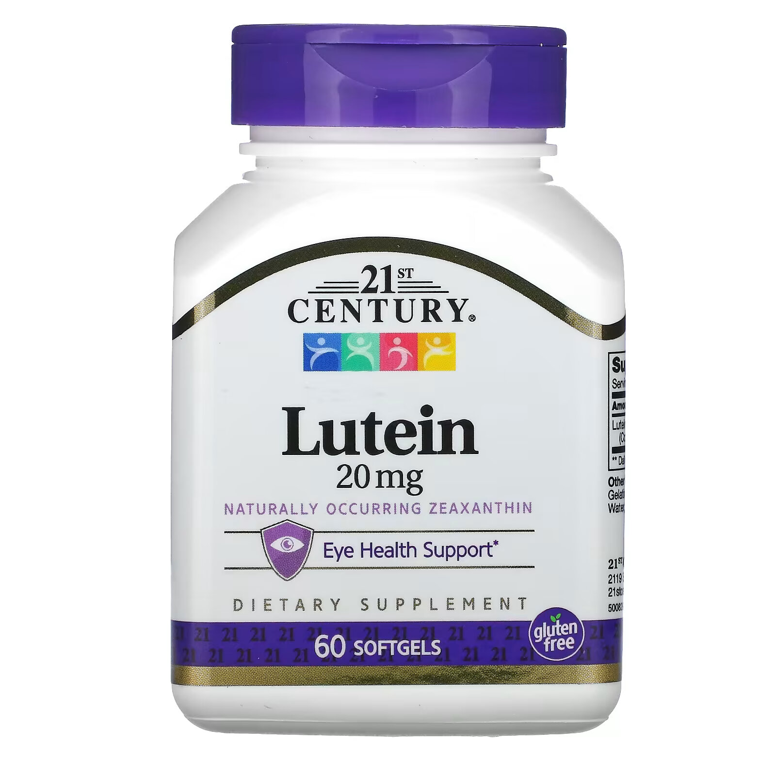 21st Century, лютеин, 20 мг, 60 капсул 21st century пищеварительные ферменты 60 капсул