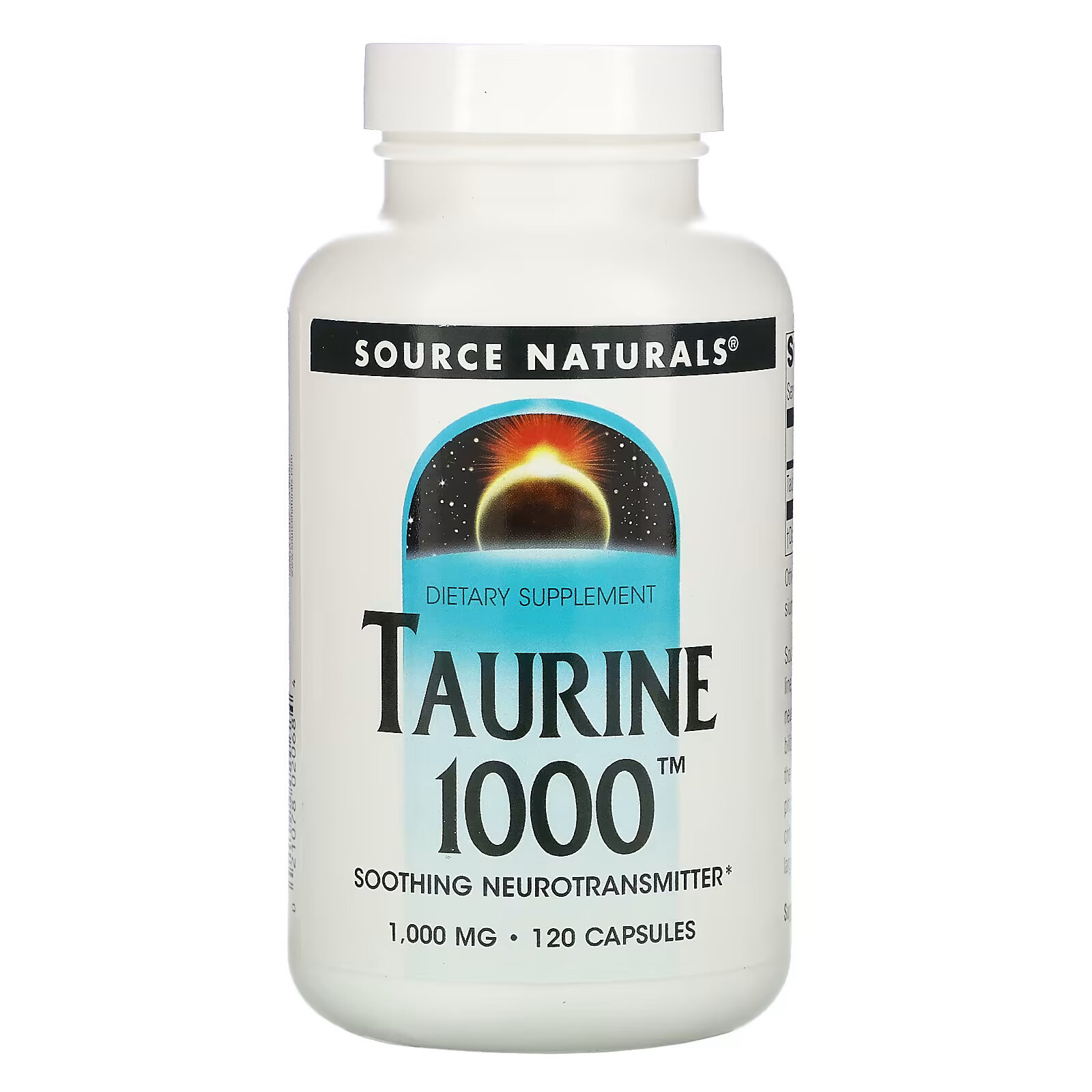 Source Naturals, таурин, 1000 мг, 120 капсул source naturals коралловый кальций 600 мг 120 капсул
