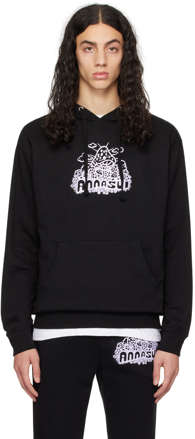 

SSENSE Эксклюзивная черная худи с грибами Anna Sui