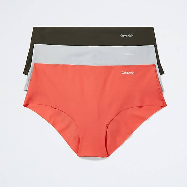 

Трусы-хипстеры Calvin Klein Invisibles, 3 предмета, розовый/серый/темно-зеленый