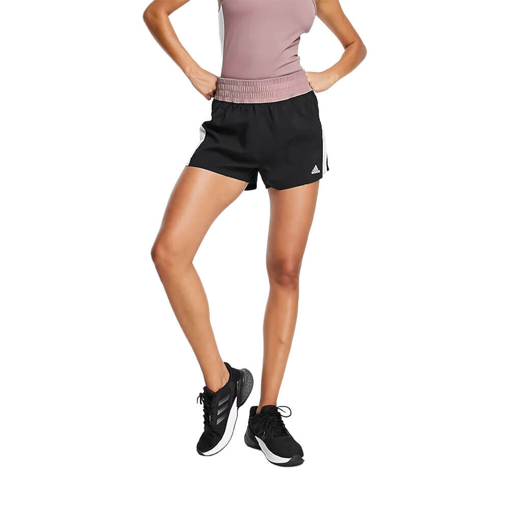 

Шорты Adidas Running colourblock 3 Stripe High Waisted, черный