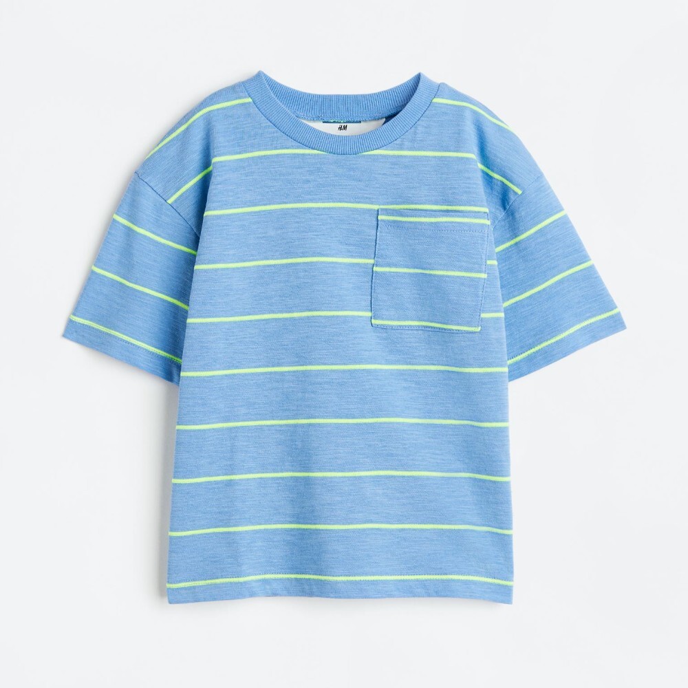 

Футболка H&M Kids Oversized Jersey, голубой/светло-зеленый