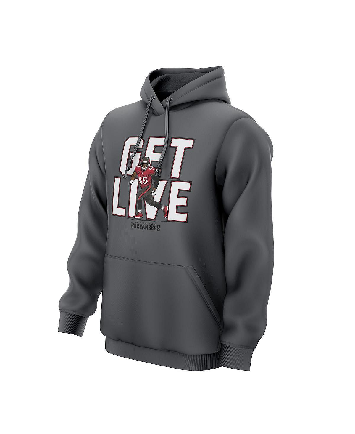 

Мужская худи devin white charcoal tampa bay buccaneers get live 45 player graphic pullover Fanatics, мульти