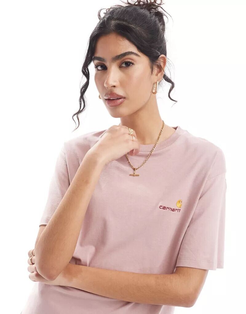 

Розовая футболка Carhartt WIP American Script