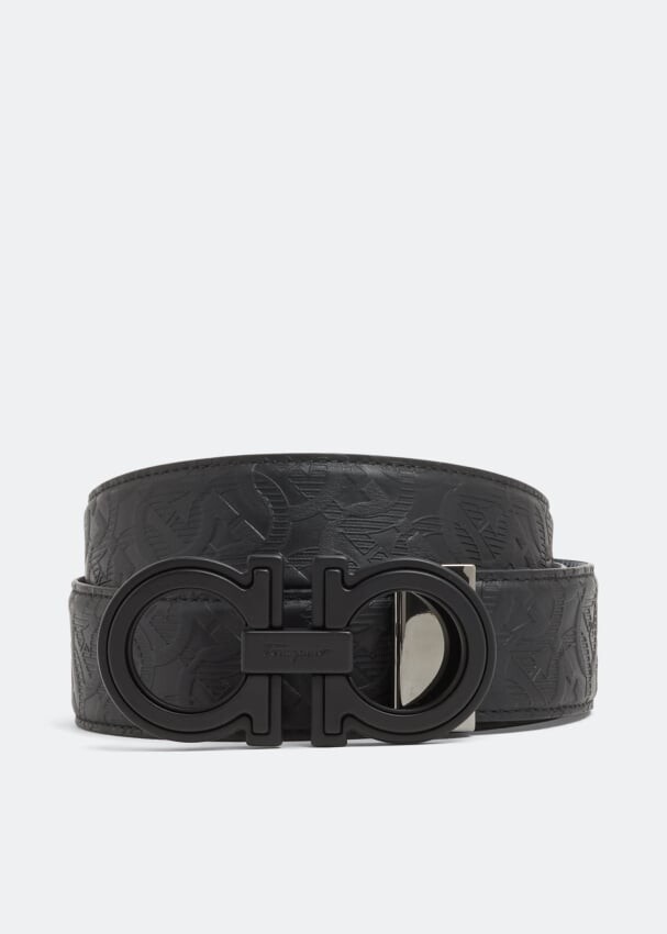 

Ремень FERRAGAMO Reversible Gancini belt, черный