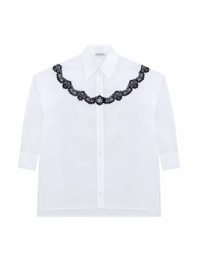 Хлопковая рубашка с логотипом Dolce&Gabbana