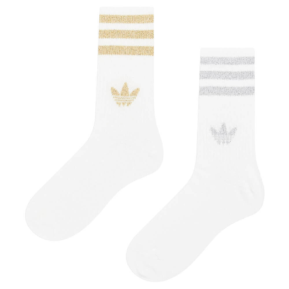 

Комплект носков Adidas Originals Glitter Trefoil, 2 предмета, белый