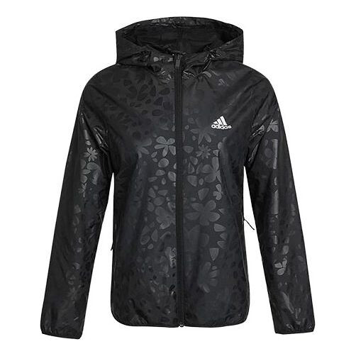 

Куртка Adidas Logo Solid Color Woven Zipper Hooded Black, Черный