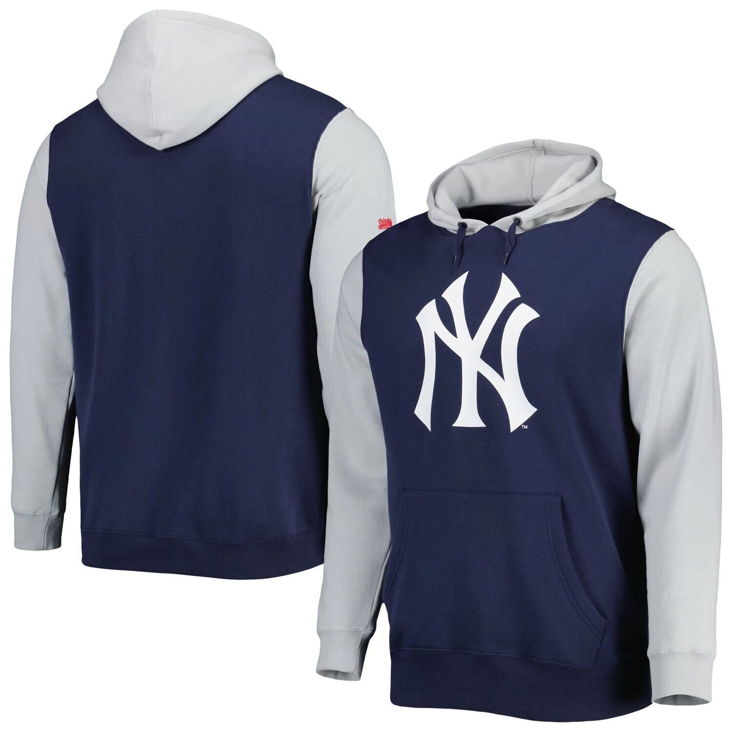 

Мужской пуловер с капюшоном темно-синего/серого цвета New York Yankees Team Stitches, Синий