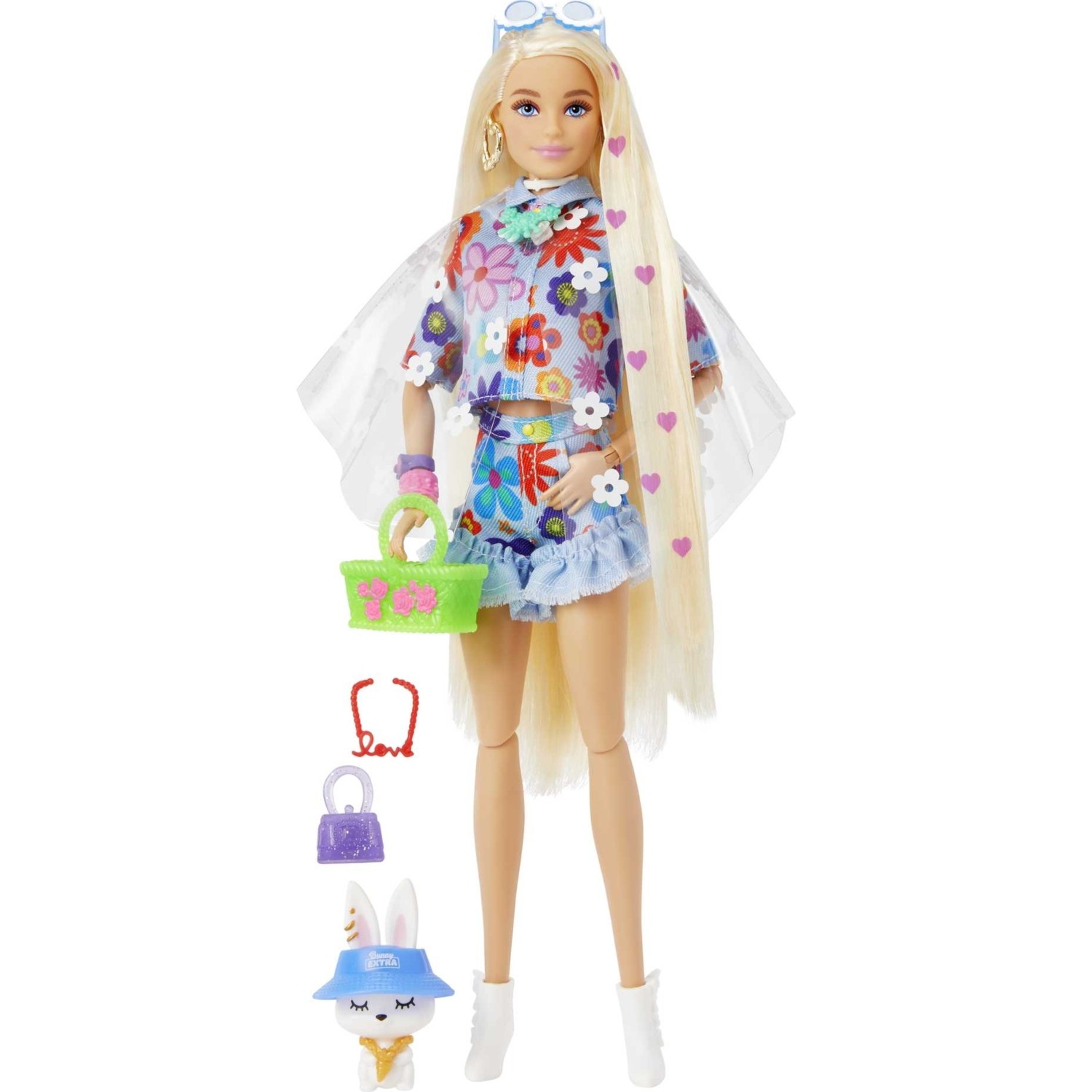 куклы с нарядами барби активный отдых Кукла Barbie Экстра кукла в синей юбке с гибкими суставами HDJ45