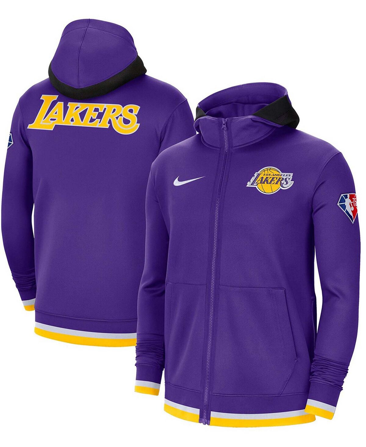 

Мужская куртка los angeles lakers 75th anniversary performance showtime с молнией во всю длину Nike, фиолетовый