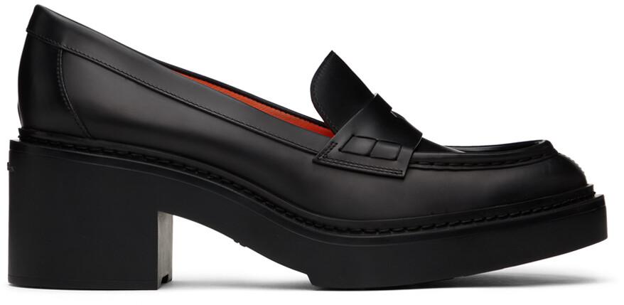 

Черные лоферы на каблуке Santoni, Черный, Черные лоферы на каблуке Santoni