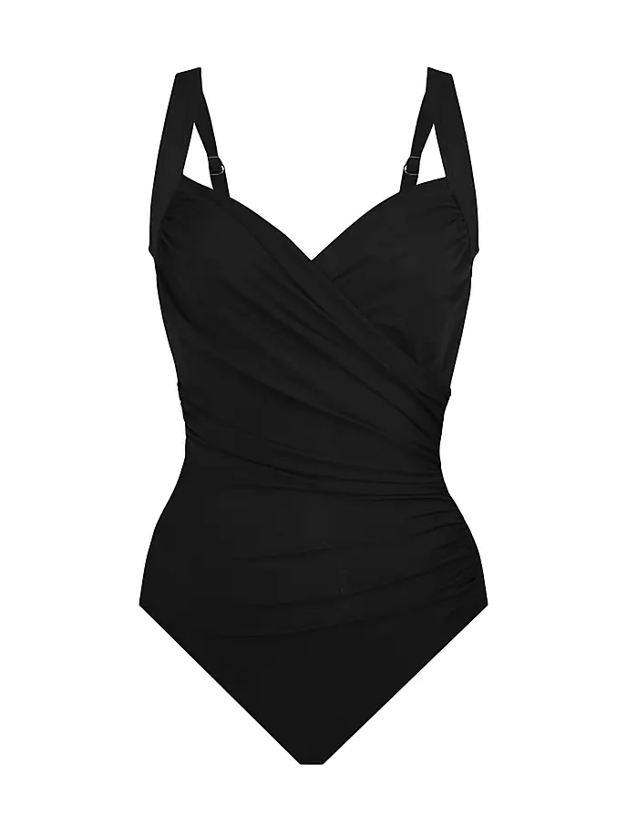 

Сплошной купальник Sanibel со сборками DDD Styles Miraclesuit Swim, черный