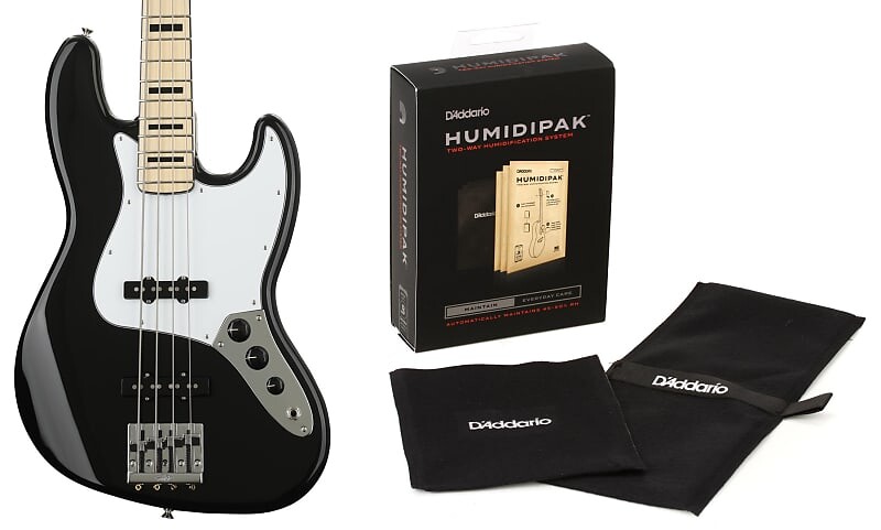 

Fender Geddy Lee Jazz Bass — черный комплект с увлажнителем D'Addario, поддерживающим автоматическую систему контроля влажности Fender + D'Addario 0147702306=1 PW-HPK-01=1
