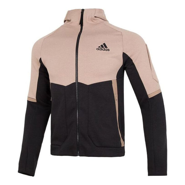 

Куртка Adidas Contrasting Colors Athleisure Casual Sports Hooded Colorblock, Черный/Бежевый