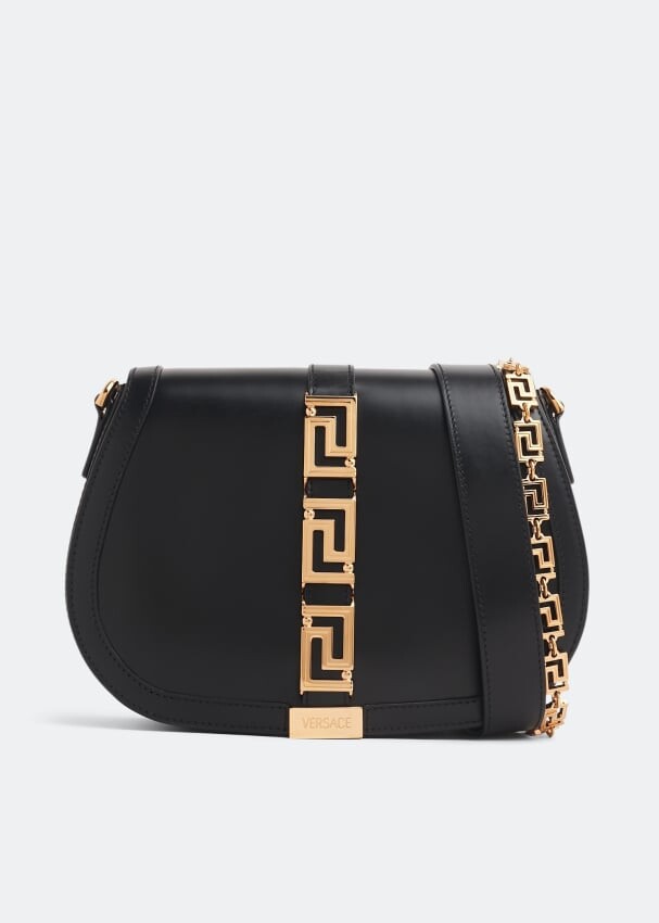 Сумка кросс-боди VERSACE Greca Goddess large shoulder bag, черный