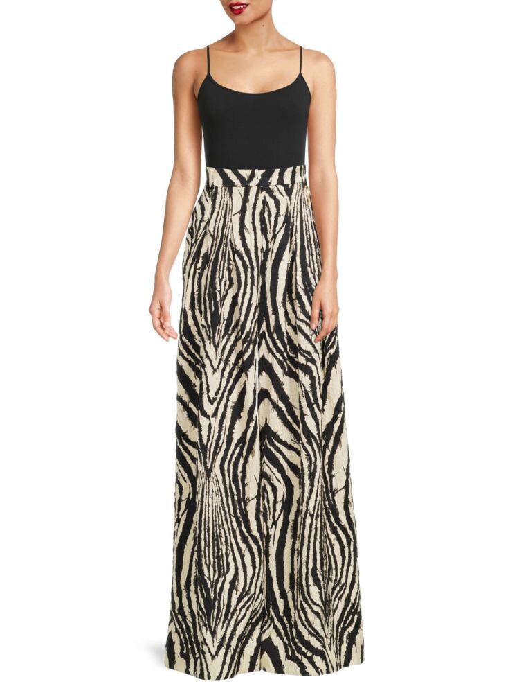 

Брюки-клеш с животным принтом Roberto Cavalli, цвет Avorio Nero