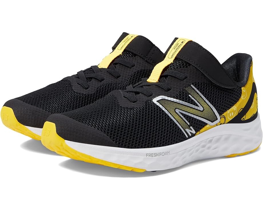 Кроссовки New Balance Fresh Foam Arishi v4 Bungee Lace with Hook-and-Loop Top Strap, цвет Black/Hot Marigold