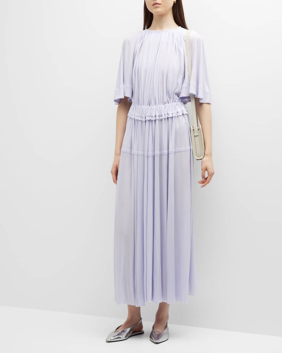 

Платье макси со сборками из крепа и накидкой на спине Proenza Schouler