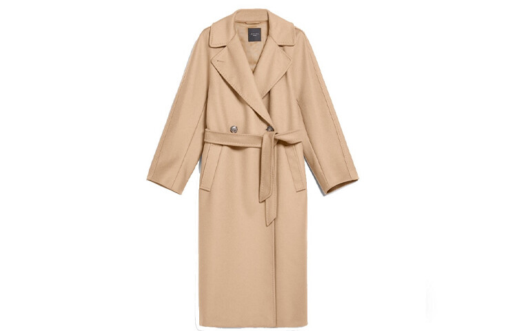 

Шерстяное пальто MaxMara Wmns Resina Series светло-бежевого цвета