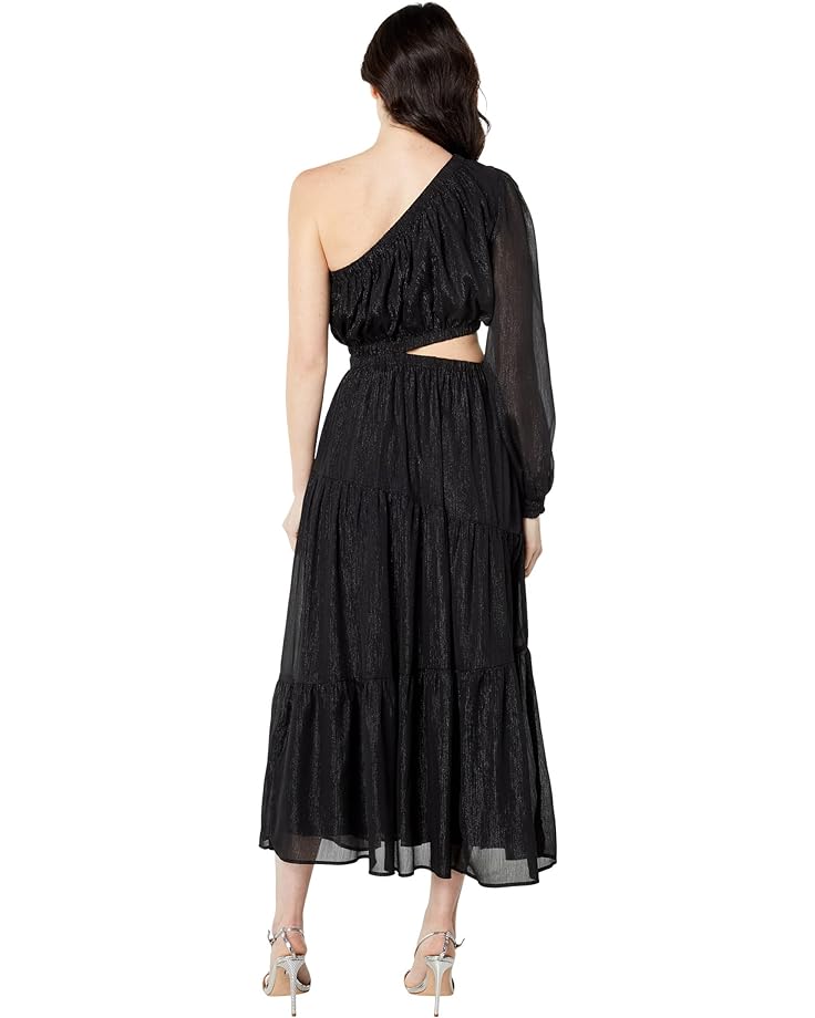 Платье MOON RIVER One Shoulder Cutout Midi Dress, черный