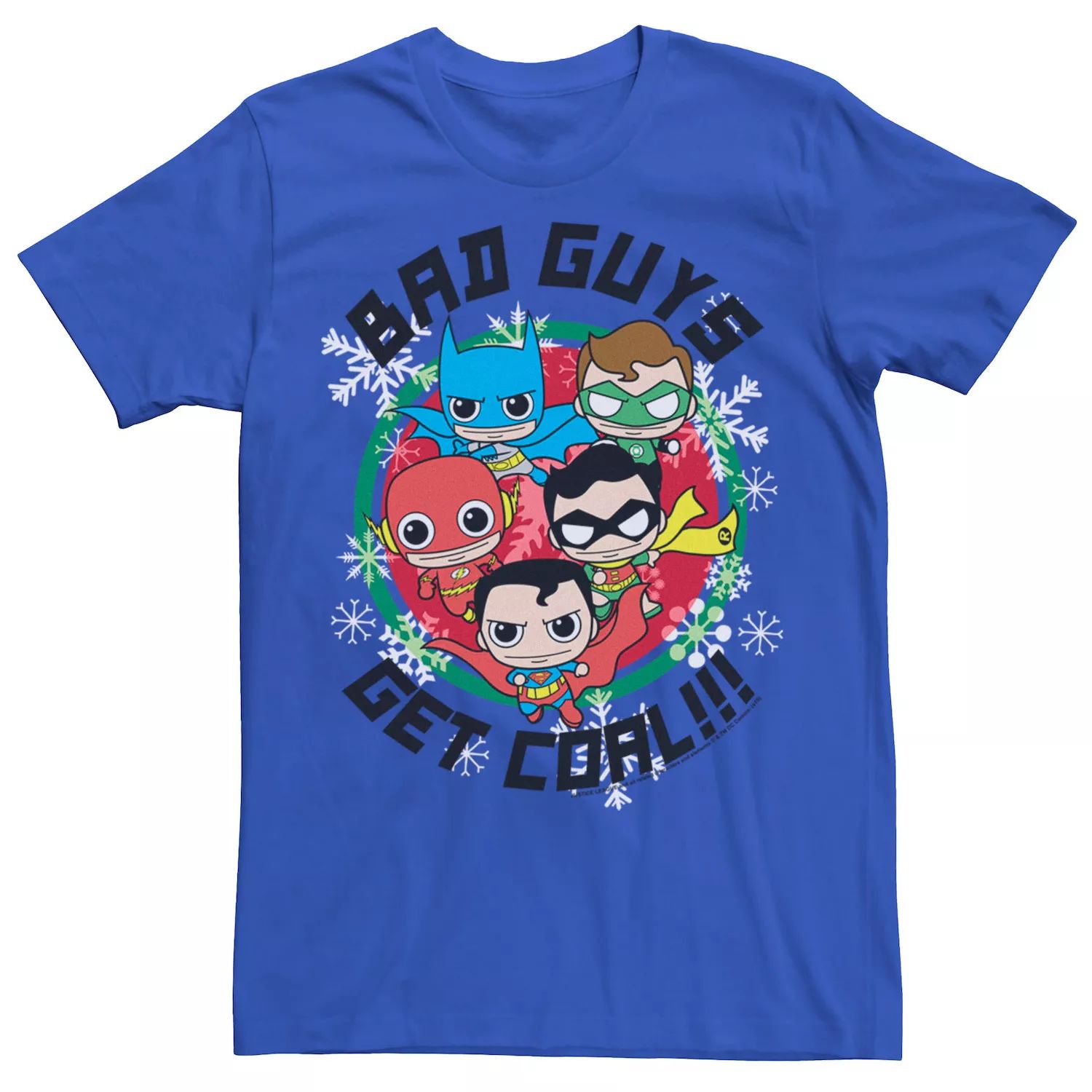 

Мужская рождественская футболка DC Comics «Лига справедливости Bad Guys Get Coal» Licensed Character