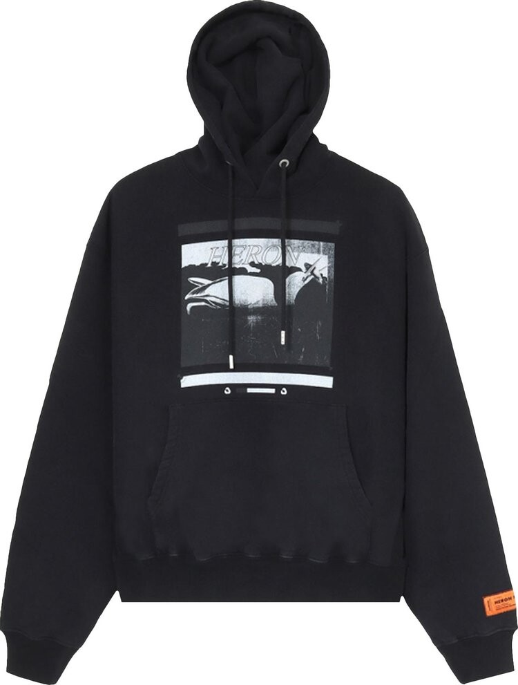 Худи Heron Preston Graphic Print Hoodie 'Black', черный