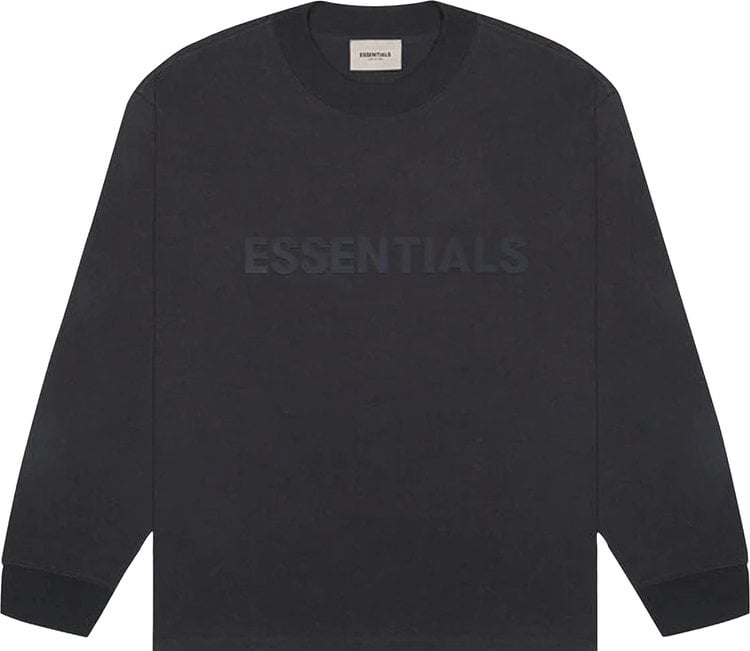 Футболка Fear of God Essentials Long Sleeve T-Shirt 'Black', черный - фото