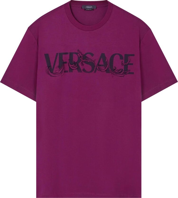 

Футболка Versace Barocco Silhouette Logo T-Shirt 'Fuchsia', фиолетовый