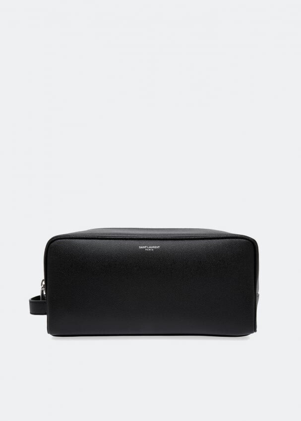 

Сумка-тоут SAINT LAURENT Leather grooming pouch, черный
