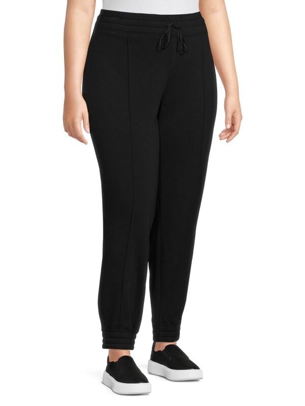 

Флисовые джоггеры plus со складками MARC NEW YORK PERFORMANCE, Plus Size Black, Черный
